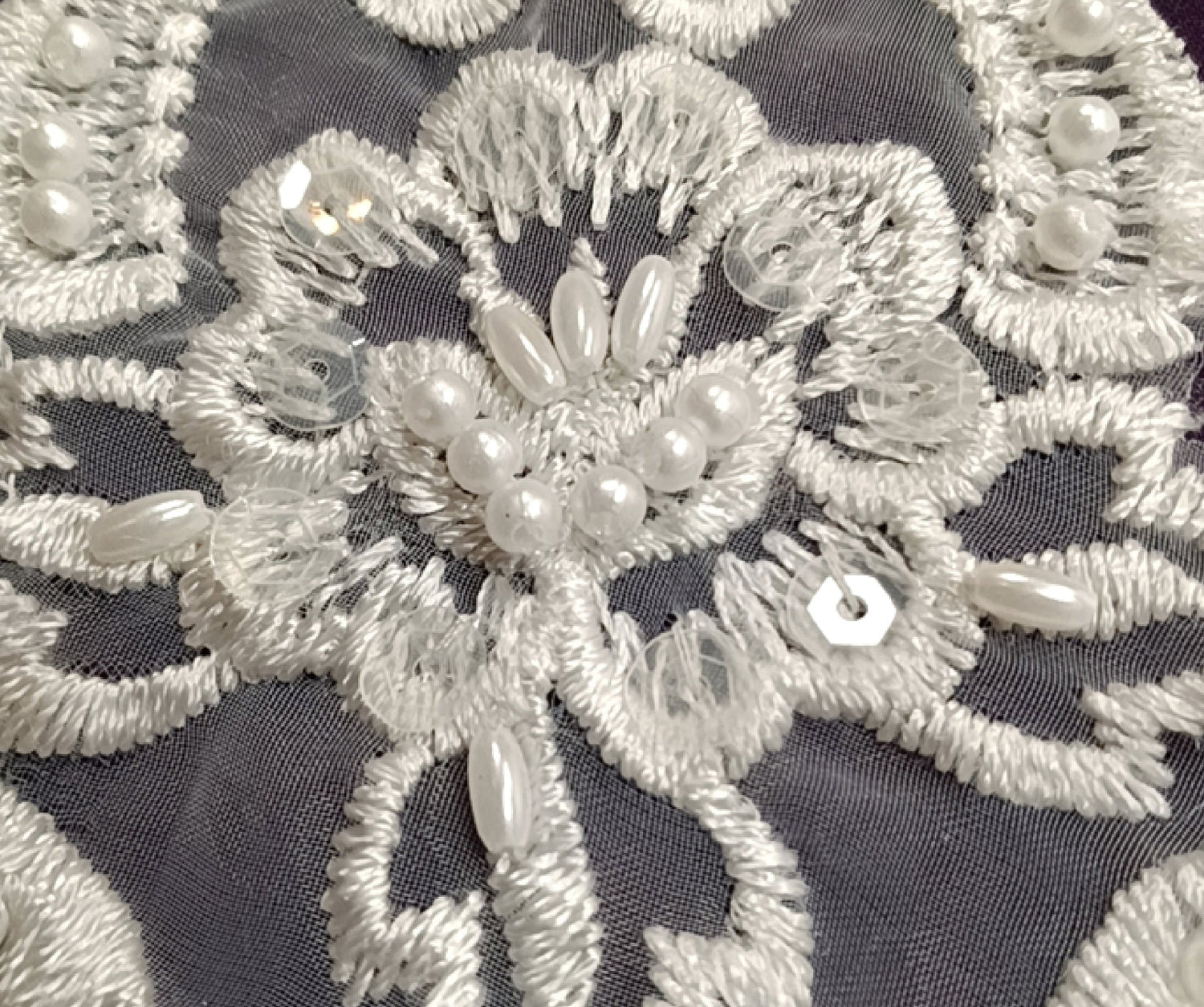 Beaded Lace Medallion Applique