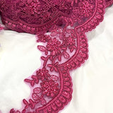 Embroidered Floral Beaded Lace Trim