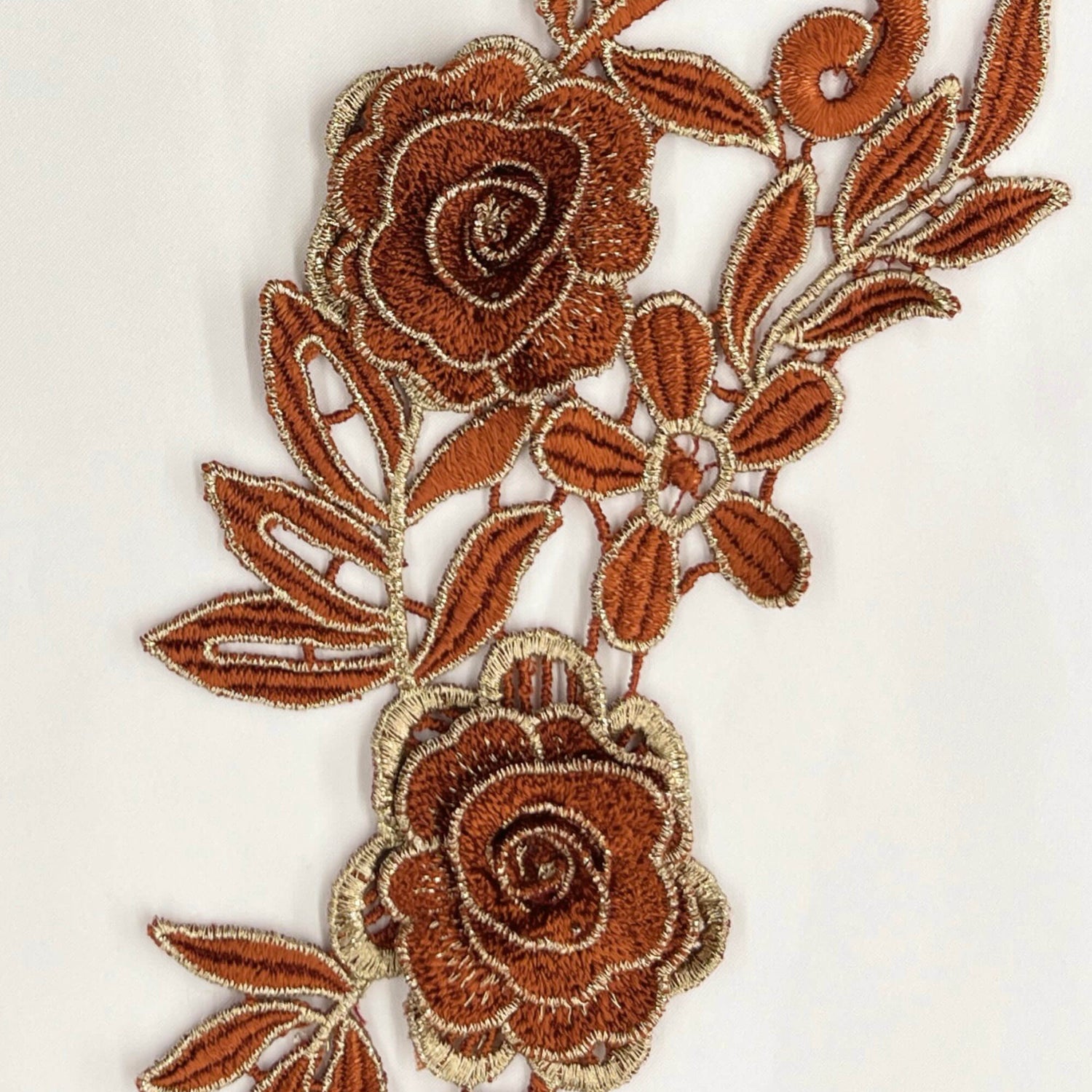 3D Floral Lace Applique Embroidered Net Mesh