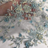 Beaded 3D Floral Lace Fabric with Rhinestones – 51" Wide Embroidered Bridal & Evening Dress Lace