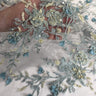 Beaded 3D Floral Lace Fabric
