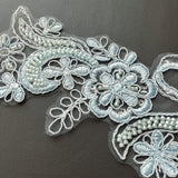Beaded Corded Floral Lace Applique
