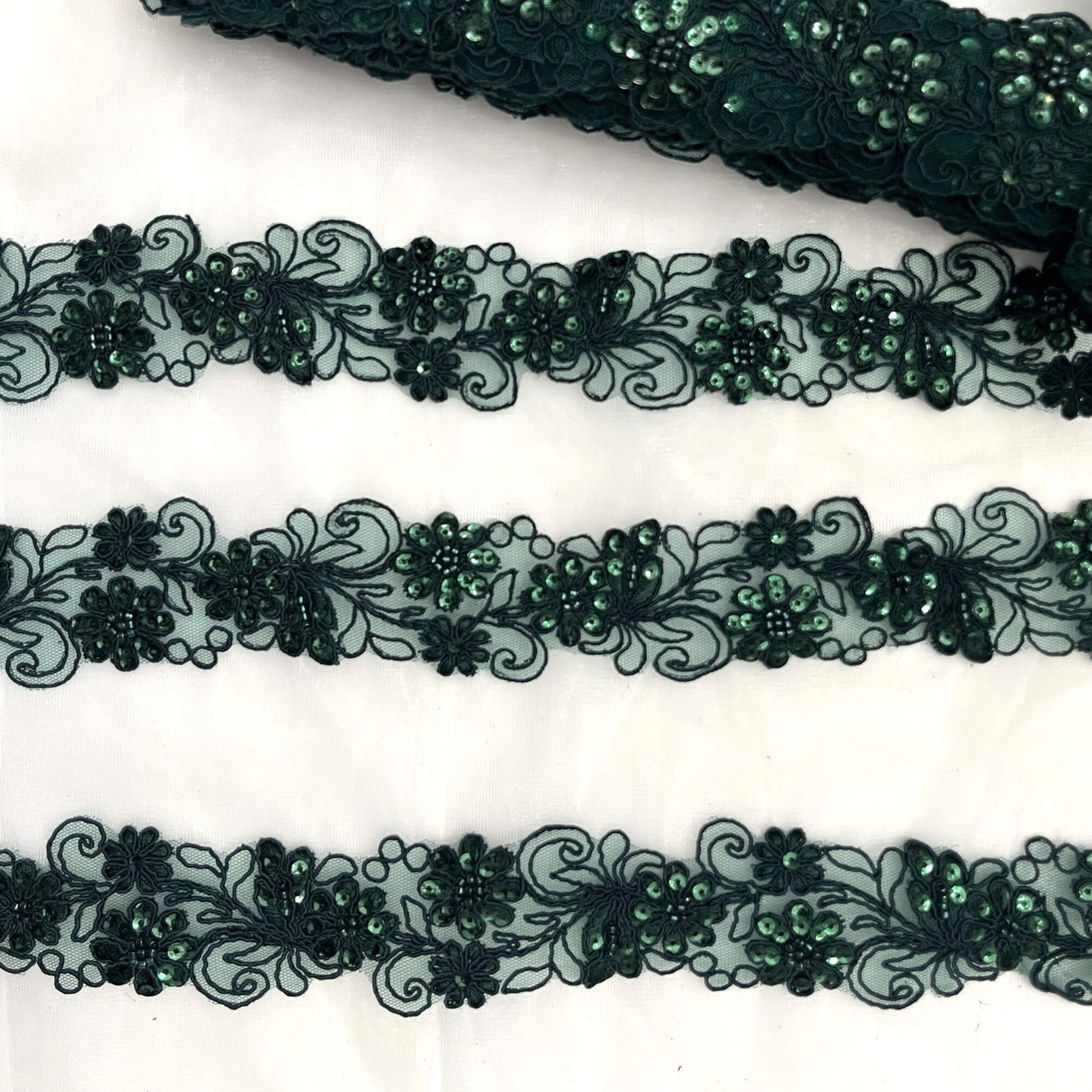 Beaded Corded Lace Trim