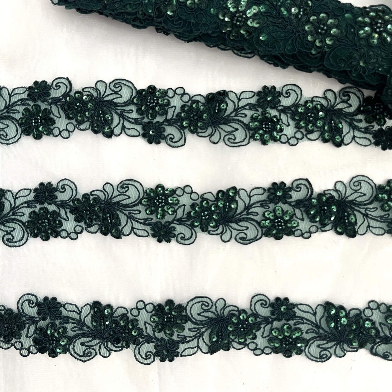 Beaded Corded Lace Trim