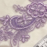 Beaded Corded Floral Lace Applique