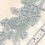 Beaded Corded Floral Lace Applique