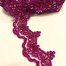 Beaded Corded Lace Trim on Net Mesh