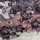 3D Beaded Floral Lace Fabric