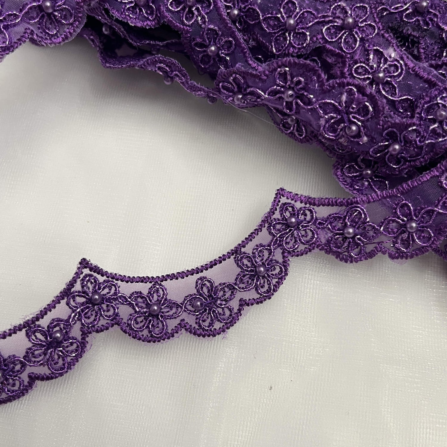 Beaded Corded Lace Trim