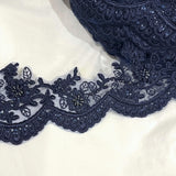 Embroidered Floral Beaded Lace Trim