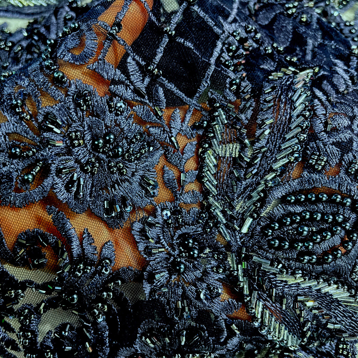Beaded Embroidered Lace Mesh