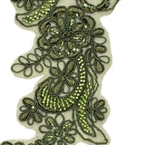 Beaded Corded Floral Lace Applique