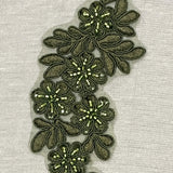 Beaded Corded Floral Lace Applique