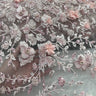 Beaded 3D Floral Lace Fabric Off White