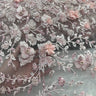 1 Yard Beaded 3D Floral Lace Fabric Embroidered 100 Percent Polyester Net Mesh 51 inch Width