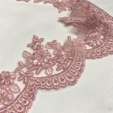 Embroidered Floral Beaded Lace Trim