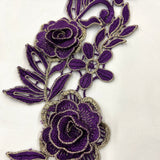 3D Floral Lace Applique Embroidered Net Mesh