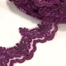 Beaded Corded Lace Trim on Net Mesh