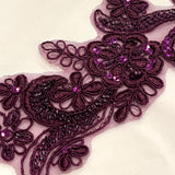 Beaded Corded Floral Lace Applique