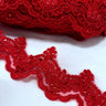 Beaded Corded Lace Trim on Net Mesh