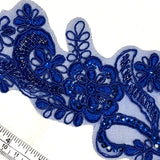Beaded Corded Floral Lace Applique