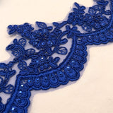 Embroidered Floral Beaded Lace Trim