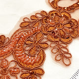 Beaded Corded Floral Lace Applique