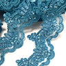 Beaded Corded Lace Trim on Net Mesh