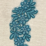 Beaded Corded Floral Lace Applique