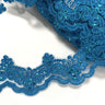 Beaded Corded Lace Trim on Polyester Net Mesh 3" Wide
