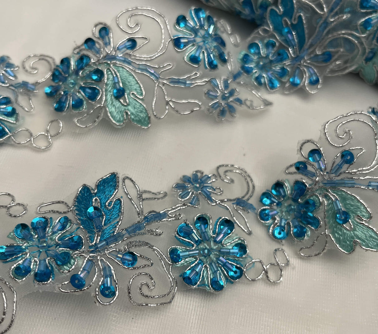 Beaded Corded Lace Trim