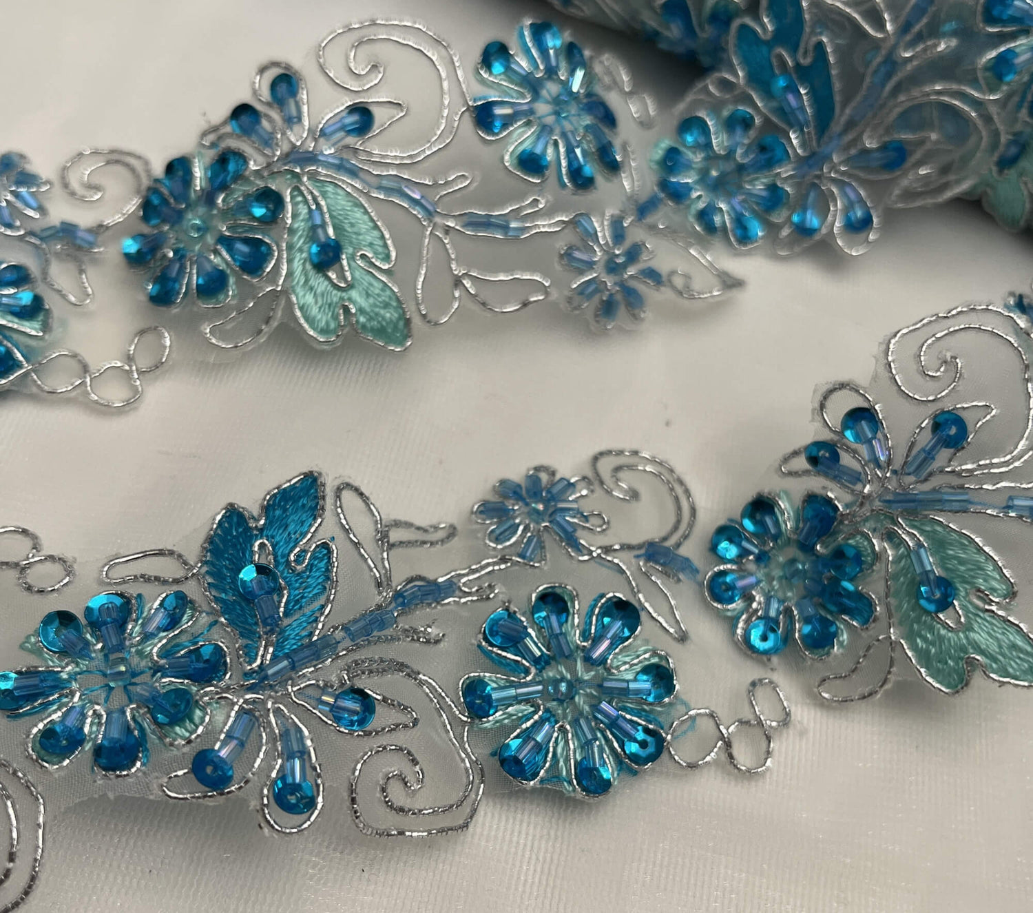 Beaded Corded Lace Trim
