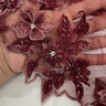 3D Beaded Floral Lace Fabric