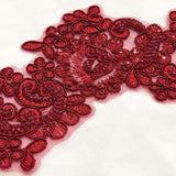 Beaded Floral Lace Applique