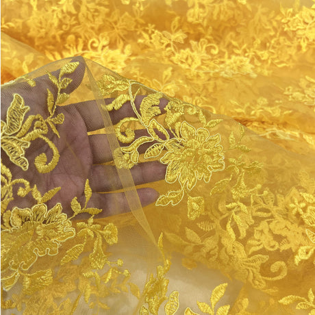Corded Floral Lace Fabric 53" Wide