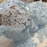 Corded Bridal Lace Embroidered Net Mesh