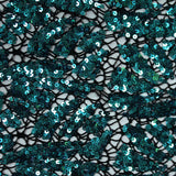 Cluster Lace Sequin Polyester Spandex Fabric - Black/Blue, Black/Fuchsia, White/Silver, 58/60" Width (1 Yard)