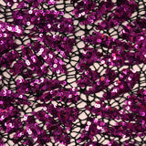 Cluster Lace Sequin Polyester Spandex Fabric - Black/Blue, Black/Fuchsia, White/Silver, 58/60" Width (1 Yard)