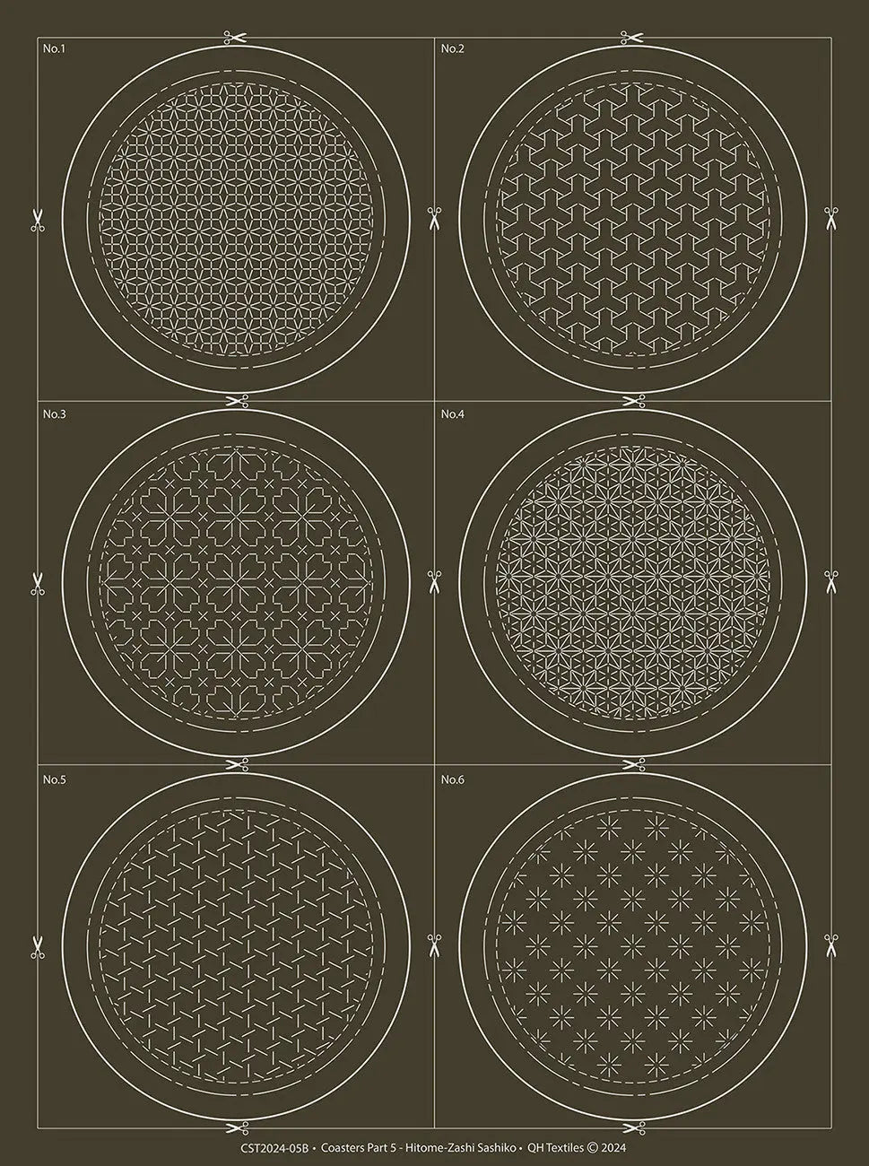 Sashiko Coaster Kit Slate