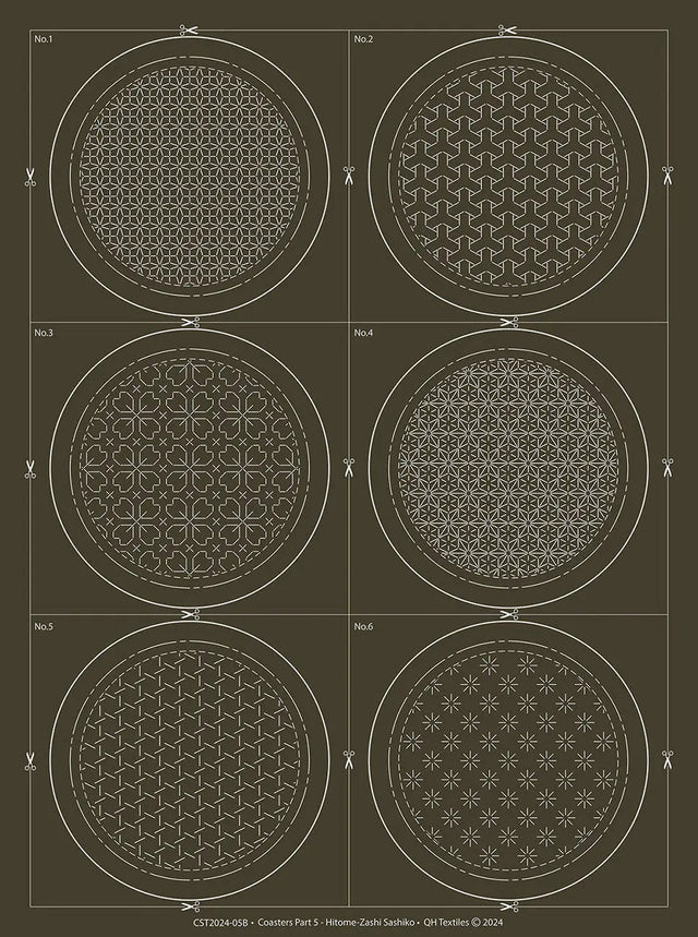 Sashiko Coaster Kit Slate