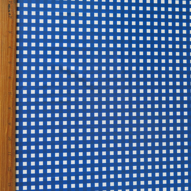 Swim Knit Cobalt Blue Gingham Poly Spandex