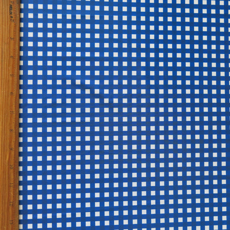 Swim Knit Cobalt Blue Gingham Poly Spandex