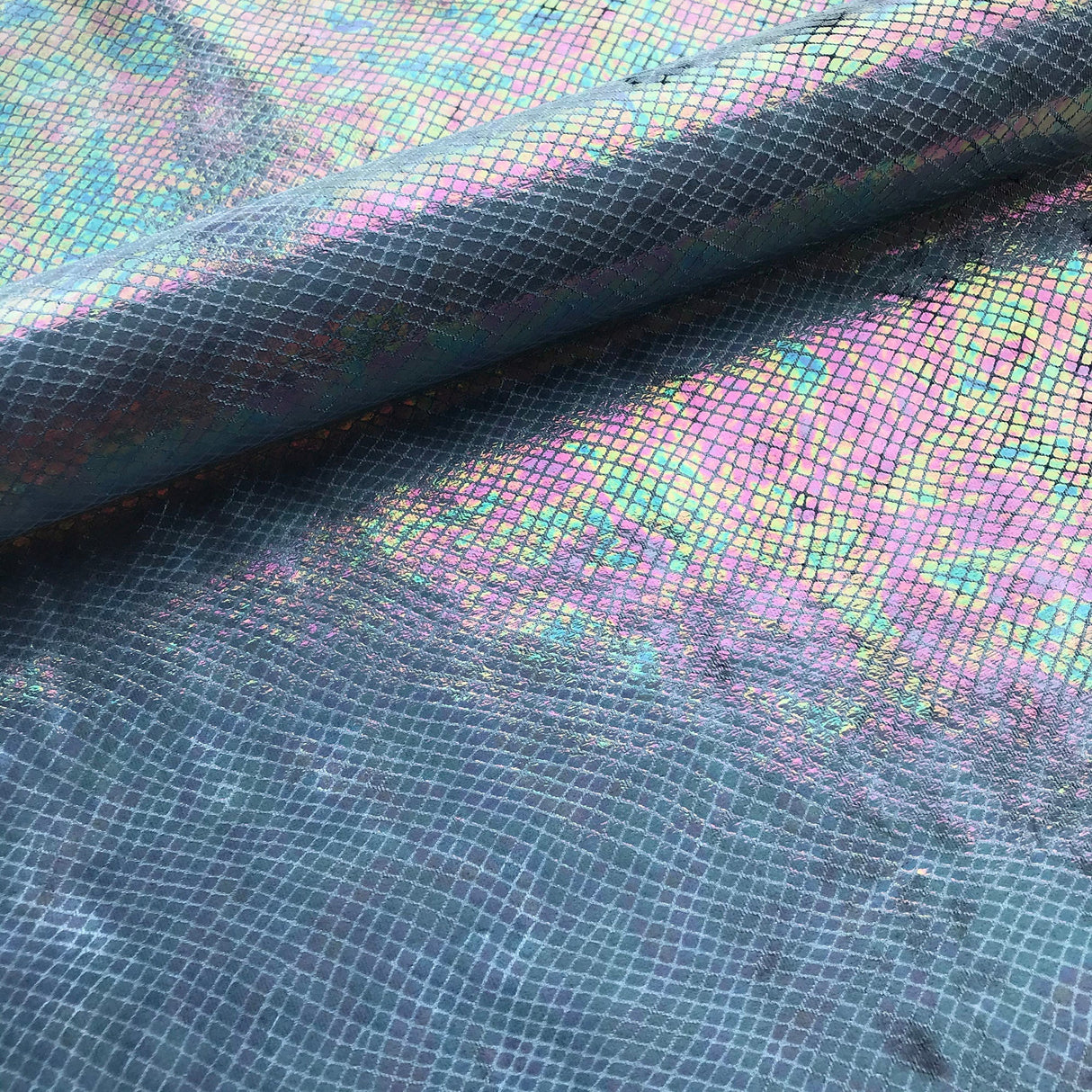 Cobra Foil Printed Stretch Velvet Fabric - Iridescent Foil Print, 58/60" Width (1 Yard)