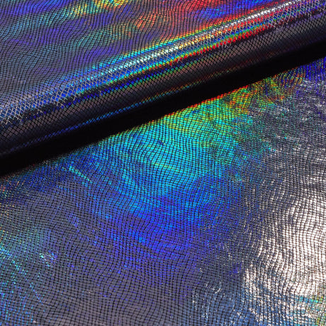 Cobra Foil Printed Stretch Velvet Fabric - Iridescent Foil Print, 58/60" Width (1 Yard)