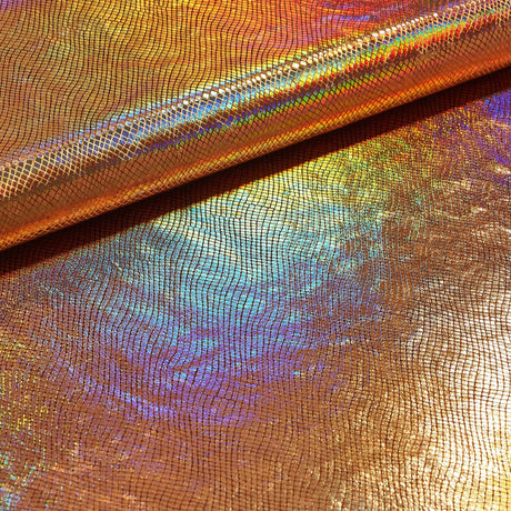Cobra Foil Printed Stretch Velvet Fabric - Iridescent Foil Print, 58/60" Width (1 Yard)