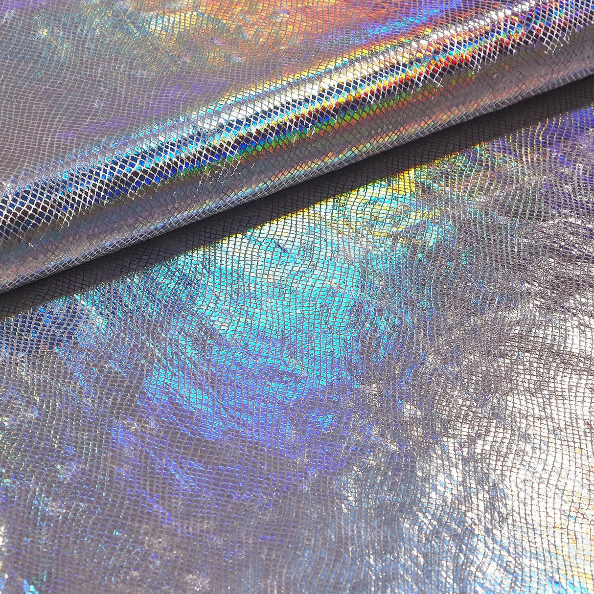 Cobra Foil Printed Stretch Velvet Fabric - Iridescent Foil Print, 58/60" Width (1 Yard)