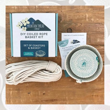 Cotton Braided Rope Basket Kit Coasters & Basket