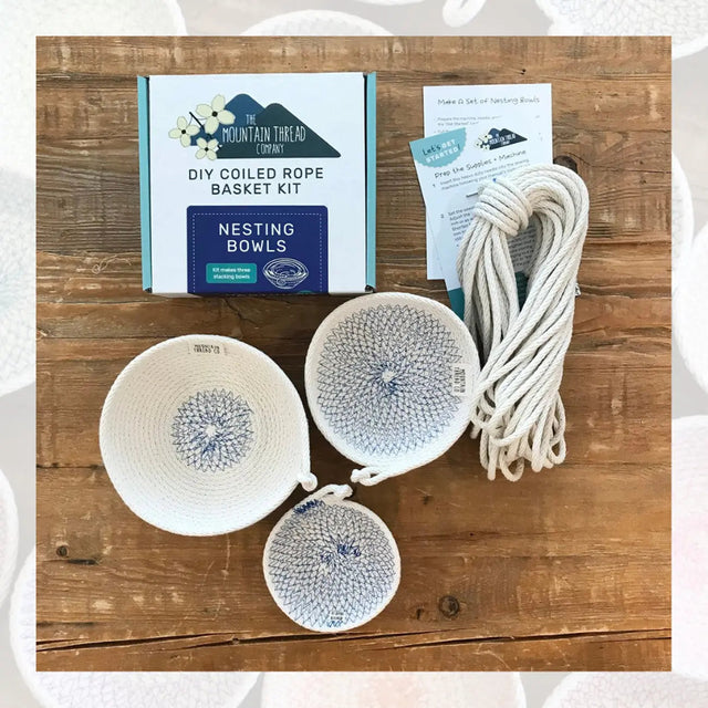 Cotton Braided Rope Basket Kit Nesting Bowls