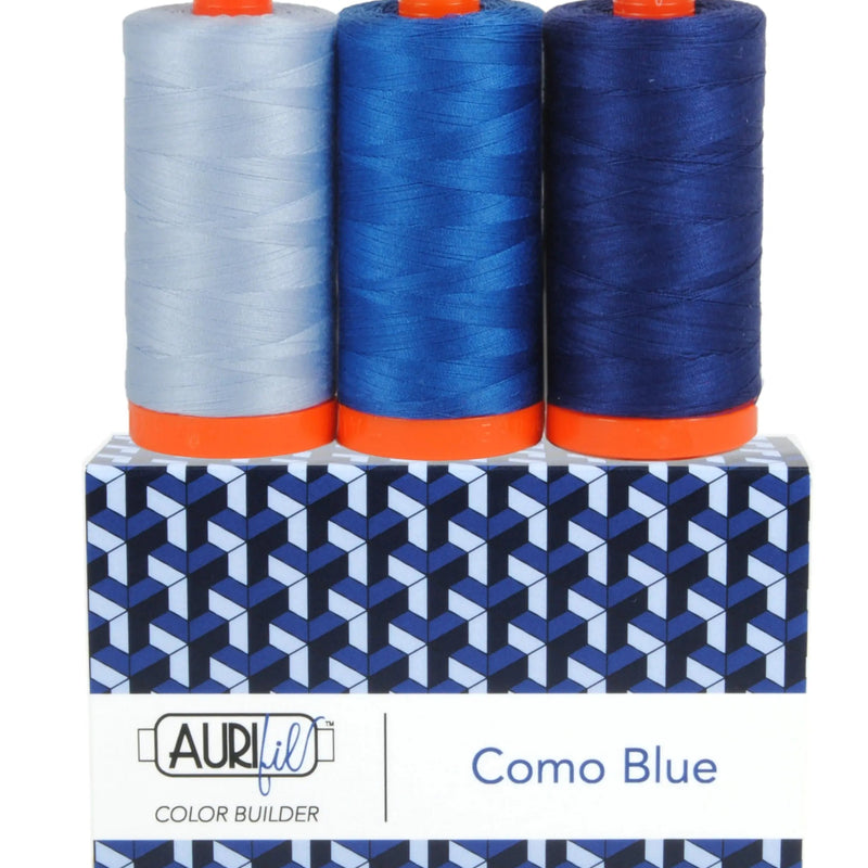 Cotton Thread 50wt 3pc Set Como Blue