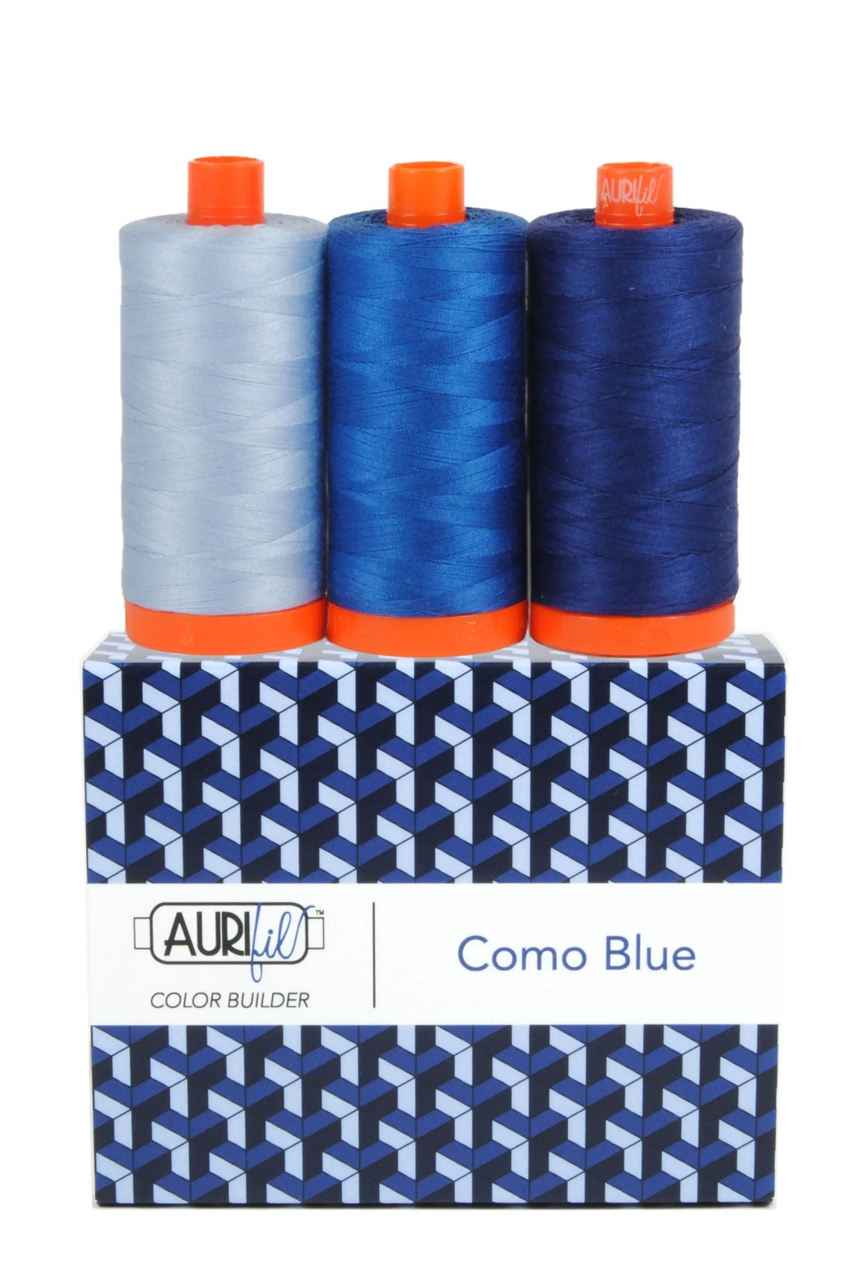 Cotton Thread 50wt 3pc Set Como Blue
